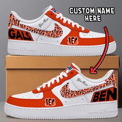 LIMITED EDITION - NEW CUSTOMIZED NFL16 CCB CINCINNATI BENGALS AF1 SNEAKERS