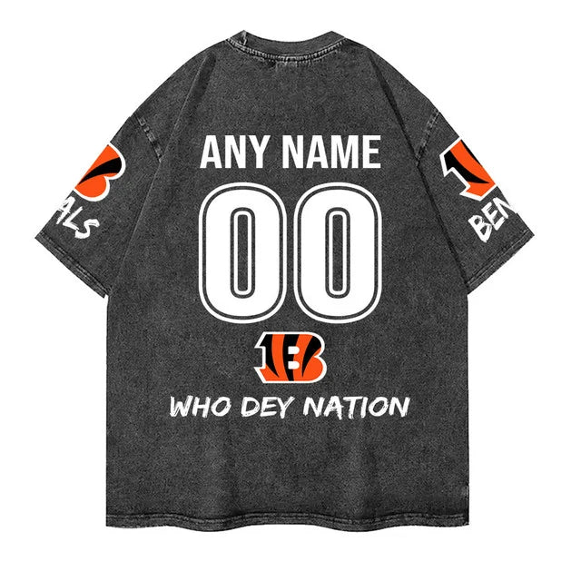 [SPECIAL OFFER] NEW CUSTOMIZED NFL16 CCB CINCINNATI BENGALS FUNNY MULTICOLOR WASHED TEE