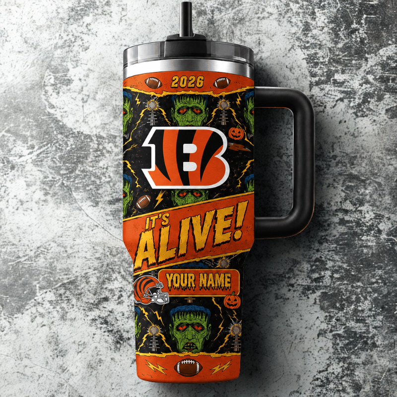 [SPECIAL OFFER] NEW CUSTOMIZED NFL16 CCB CINCINNATI BENGALS HALLOWEEN  40OZ TUMBLER