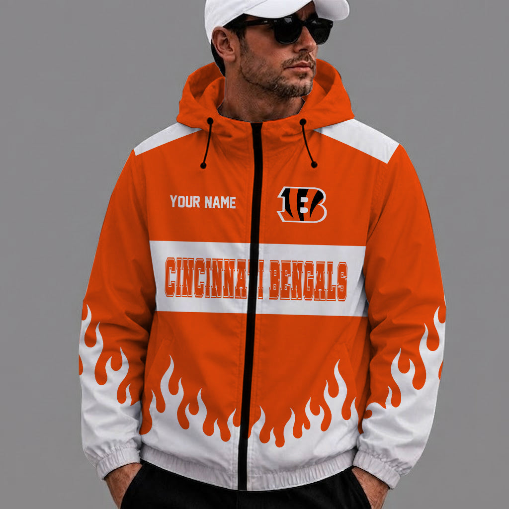 [SPECIAL OFFER] NEW CUSTOMIZED NFL16 CCB CINCINNATI BENGALS WINDBREAKER JACKET