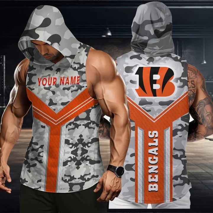 [SPECIAL OFFER] NEW CUSTOMIZED NFL16 CCB CINCINNATI BENGALS HOODED TANK TOP