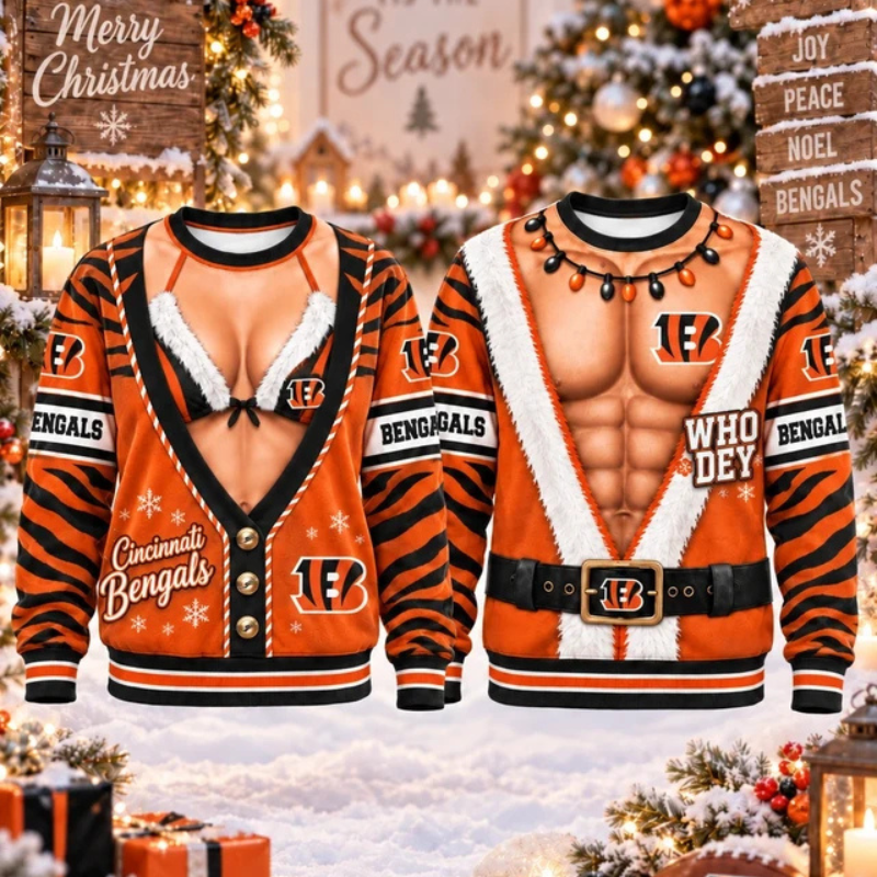 [SPECIAL OFFER] NEW CUSTOMIZED NFL16 CCB CINCINNATI BENGALS CHRISTMAS UNISEX SWEATSHIRT