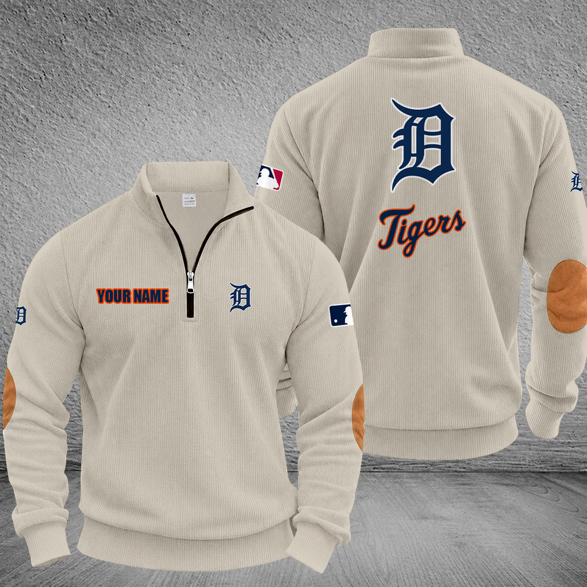 [FLASH SALE] NEW CUSTOMIZED MLB16 DTS DETROIT TIGERS MULTICOLOR STRIPED QUATER ZIP SWEATSHIRT