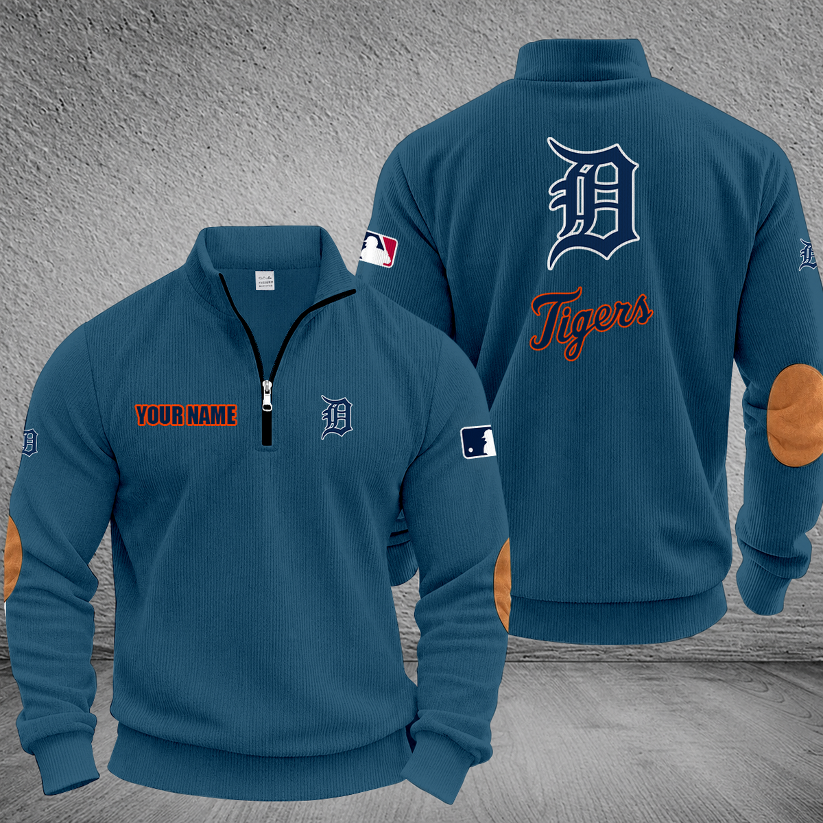 [FLASH SALE] NEW CUSTOMIZED MLB16 DTS DETROIT TIGERS MULTICOLOR STRIPED QUATER ZIP SWEATSHIRT