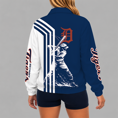 LIMITED EDITION - NEW CUSTOMIZED MLB16 DTS DETROIT TIGERS V-NECK ZIPPER SWEATSHIRT JACKET