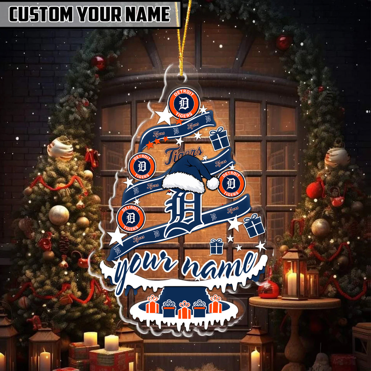 [FLASH SALE] NEW CUSTOMIZED MLB16 DTS DETROIT TIGERS CHRISTMAS ACRYLIC ORNAMENT