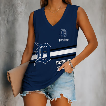 [FLASH SALE] NEW CUSTOMIZED MLB16 DTS DETROIT TIGERS WOMEN'S V-NECK TANK TOP