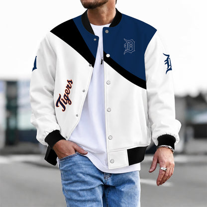 [FLASH SALE] NEW CUSTOMIZED MLB16 DTS DETROIT TIGERS SATIN VARSITY & BASEBALL JACKET