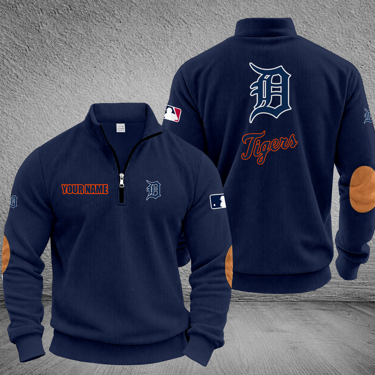 [FLASH SALE] NEW CUSTOMIZED MLB16 DTS DETROIT TIGERS MULTICOLOR STRIPED QUATER ZIP SWEATSHIRT