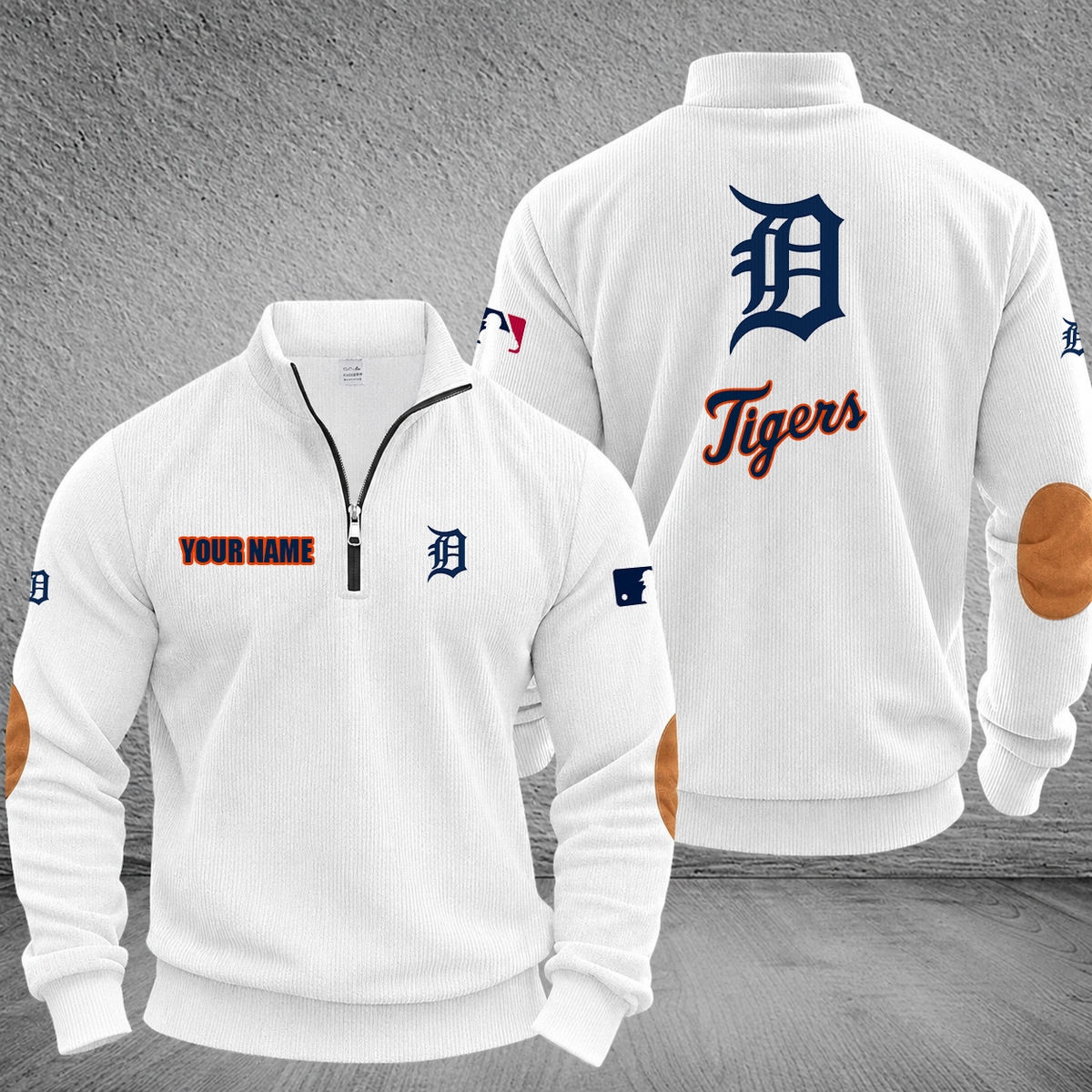 [FLASH SALE] NEW CUSTOMIZED MLB16 DTS DETROIT TIGERS MULTICOLOR STRIPED QUATER ZIP SWEATSHIRT