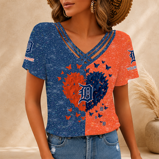 [FLASH SALE] NEW CUSTOMIZED MLB16 DTS DETROIT TIGERS V-NECK SHIRT