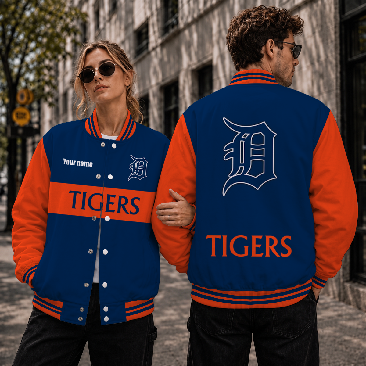 [FLASH SALE] NEW CUSTOMIZED MLB16 DTS DETROIT TIGERS SATIN VARSITY & BASEBALL JACKET