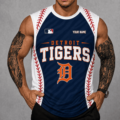 [FLASH SALE] NEW CUSTOMIZED MLB16 DTS DETROIT TIGERS TANK TOP & GYM SHIRT