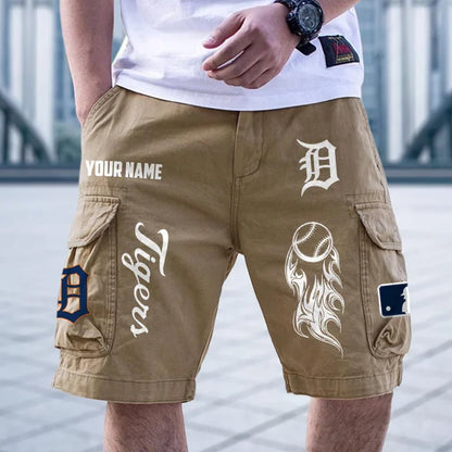 [FLASH SALE] NEW CUSTOMIZED MLB16 DTS DETROIT TIGERS MEN'S CARGO SHORTS