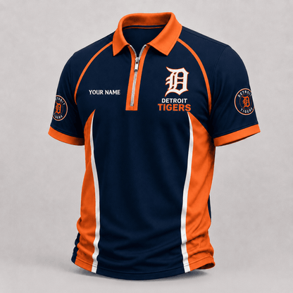 [FLASH SALE] NEW CUSTOMIZED MLB16 DTS DETROIT TIGERS ZIP POLO SHIRT
