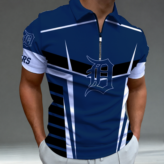 [FLASH SALE] NEW CUSTOMIZED MLB16 DTS DETROIT TIGERS ZIP POLO SHIRT
