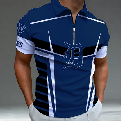 [FLASH SALE] NEW CUSTOMIZED MLB16 DTS DETROIT TIGERS ZIP POLO SHIRT