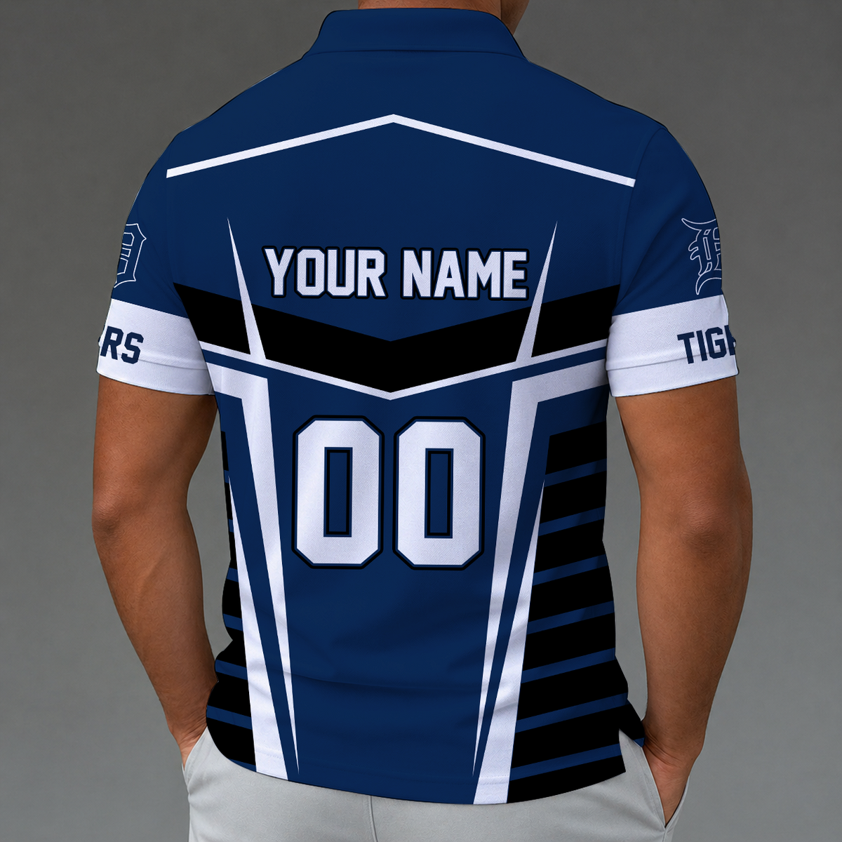 [FLASH SALE] NEW CUSTOMIZED MLB16 DTS DETROIT TIGERS ZIP POLO SHIRT