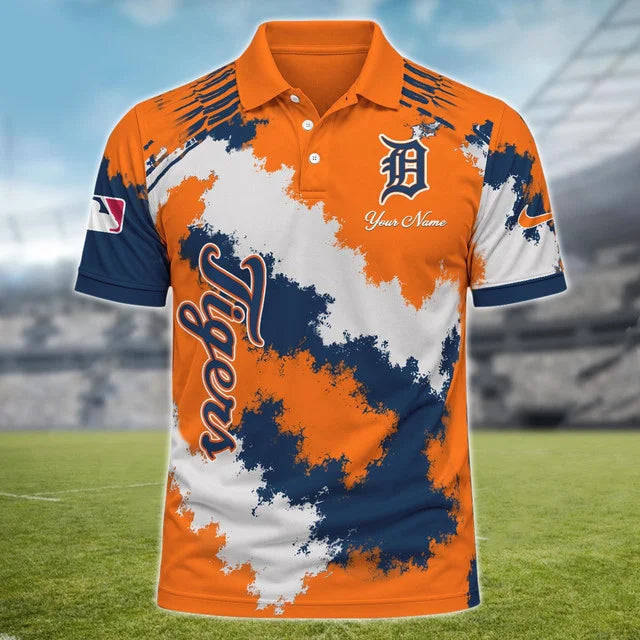 [FLASH SALE] NEW CUSTOMIZED MLB16 DTS DETROIT TIGERS MULTICOLOR POLO SHIRT