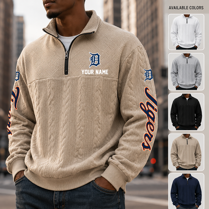 [FLASH SALE] NEW CUSTOMIZED MLB16 DTS DETROIT TIGERS MULTICOLOR QUARTER-ZIP SWEATSHIRT
