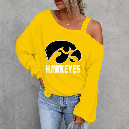 [FAN FAVORITE] NEW CUSTOMIZED NCAA MAM16 IWH IOWA HAWKEYES DROP SHOULDER SWEATSHIRT