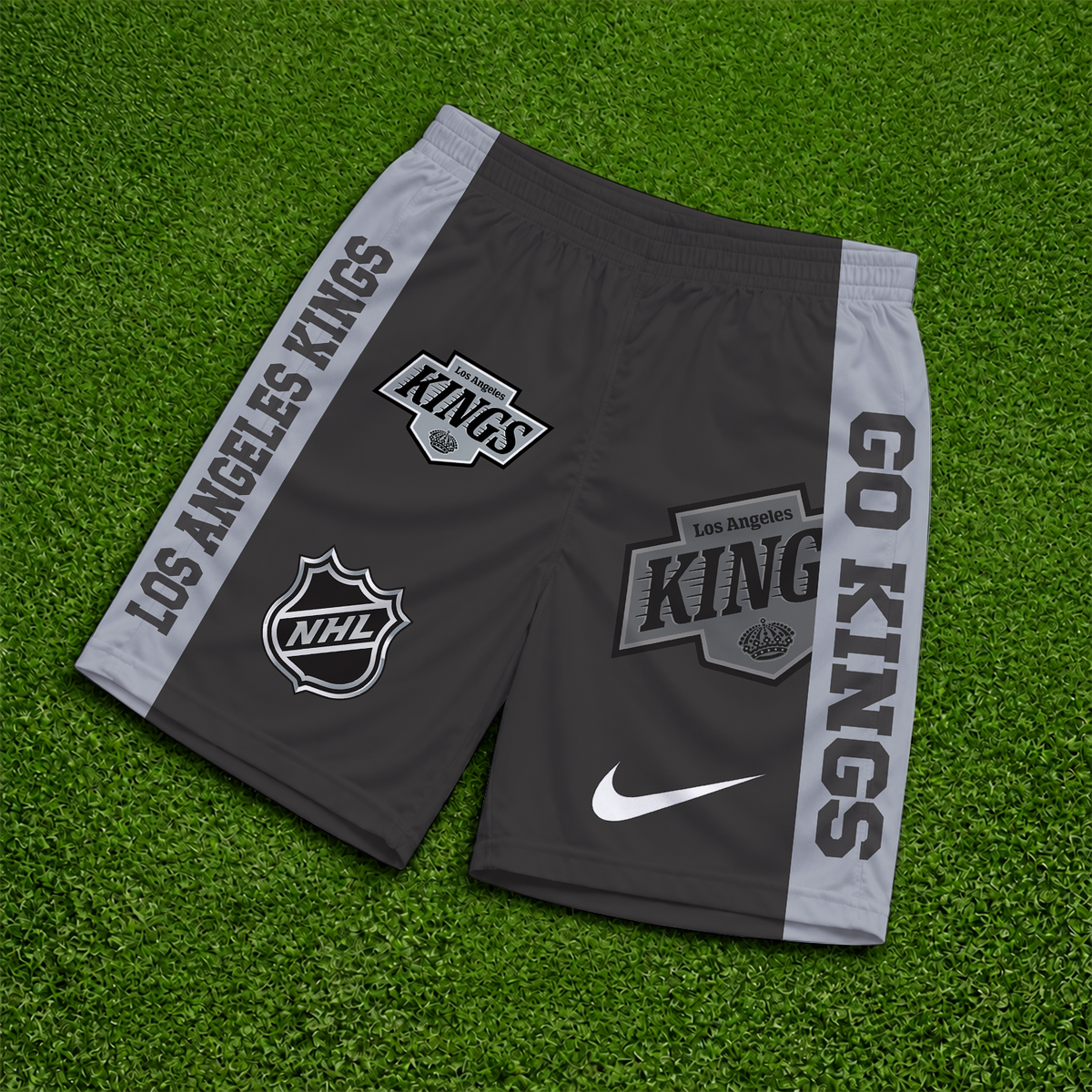 [SUPER SALE] NEW CUSTOMIZED NHL16 LAK LOS ANGELES KINGS SHORT PANTS