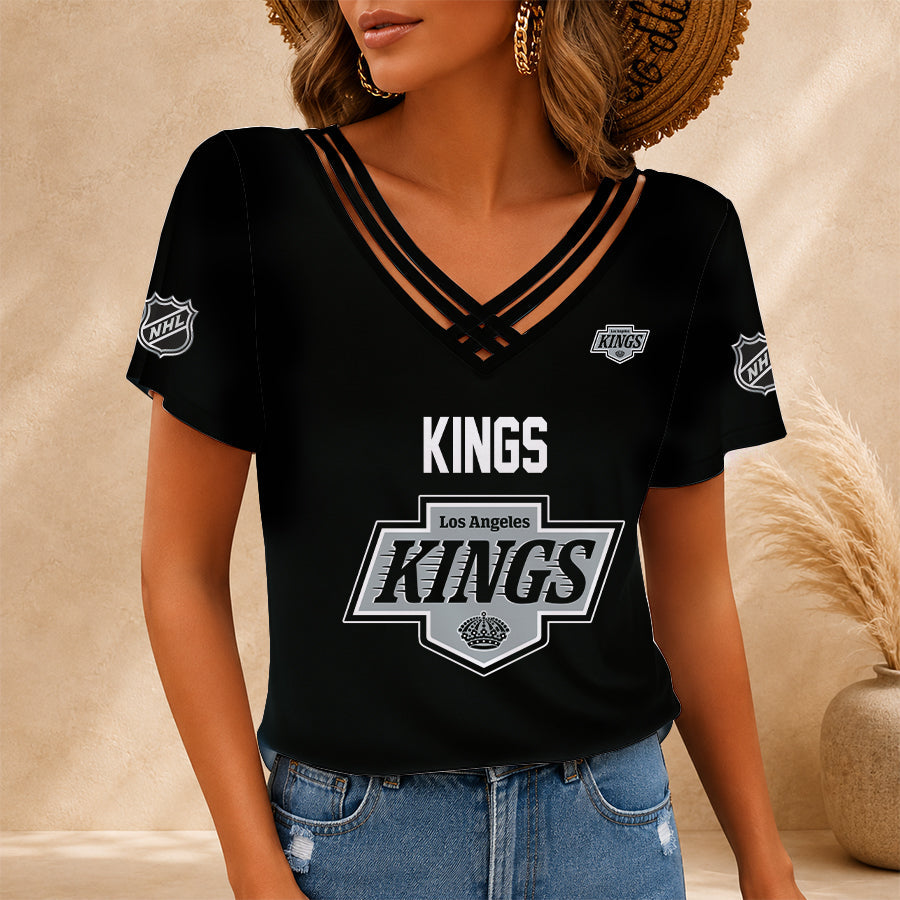 [SUPER SALE] NEW CUSTOMIZED NHL16 LAK LOS ANGELES KINGS V-NECK SHIRT