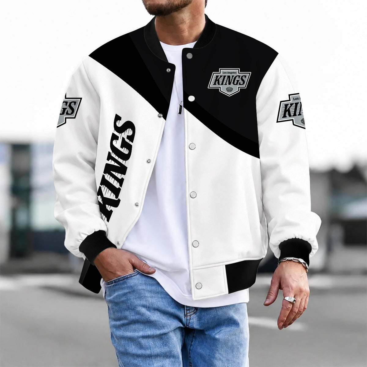 [SUPER SALE] NEW CUSTOMIZED NHL16 LAK LOS ANGELES KINGS SATIN VARSITY JACKET & BASEBALL JACKET