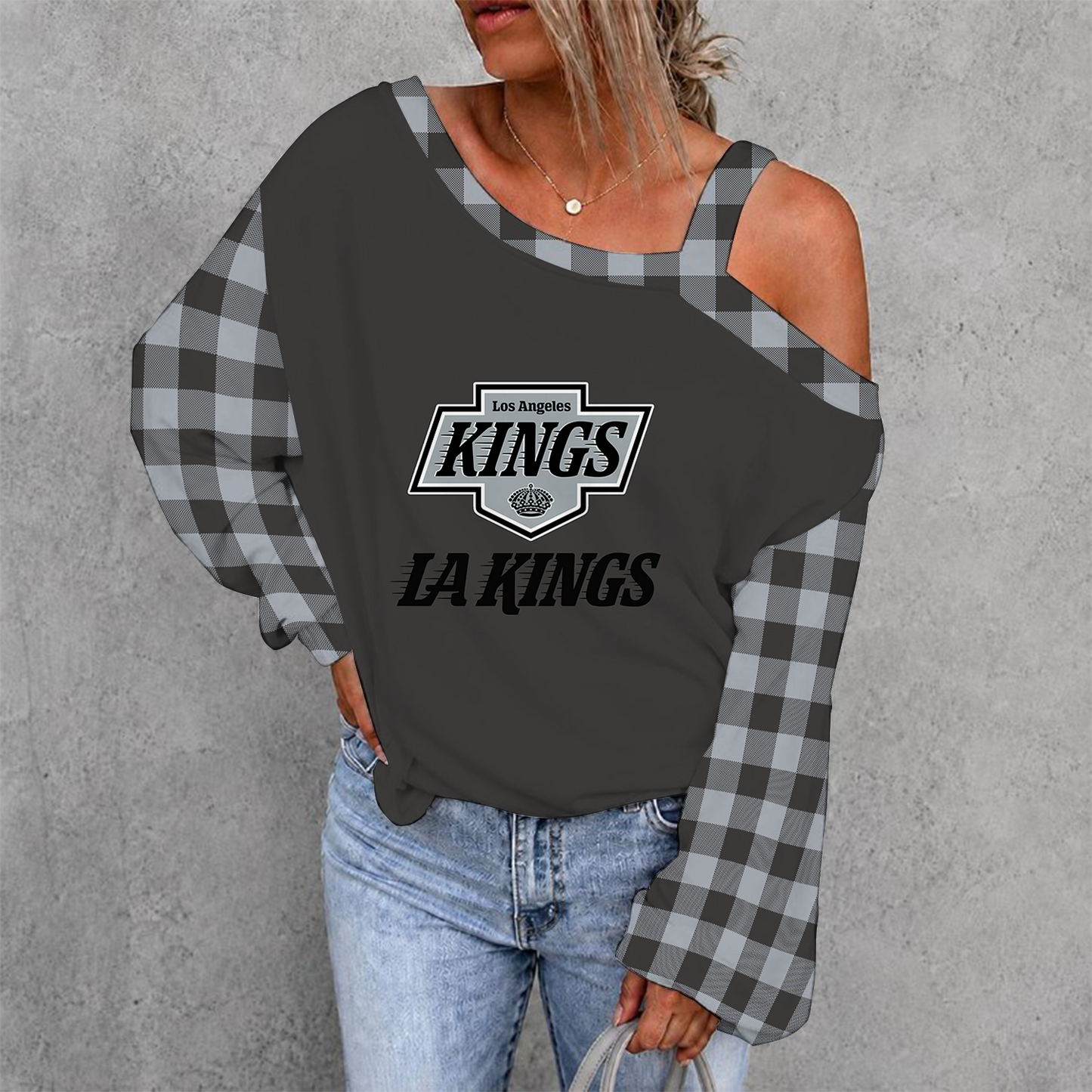 [SUPER SALE] NEW CUSTOMIZED NHL16 LAK LOS ANGELES KINGS DROP SHOULDER SWEATSHIRT