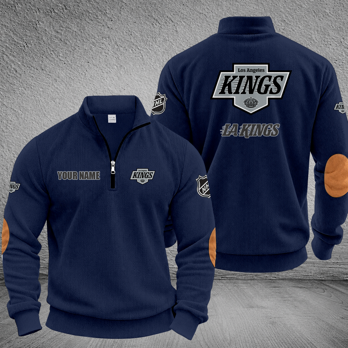[SUPER SALE] NEW CUSTOMIZED NHL16 LAK LOS ANGELES KINGS MULTICOLOR STRIPED QUATER ZIP SWEATSHIRT
