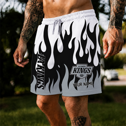 [SUPER SALE] NEW CUSTOMIZED NHL16 LAK LOS ANGELES KINGS SHORT PANTS