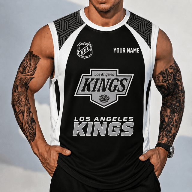 [SUPER SALE] NEW CUSTOMIZED NHL16 LAK LOS ANGELES KINGS TANK TOP & GYM SHIRT
