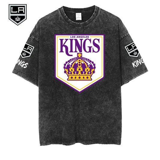 [SUPER SALE] NEW CUSTOMIZED NHL16 LAK LOS ANGELES KINGS MULTICOLOR WASHED TEE