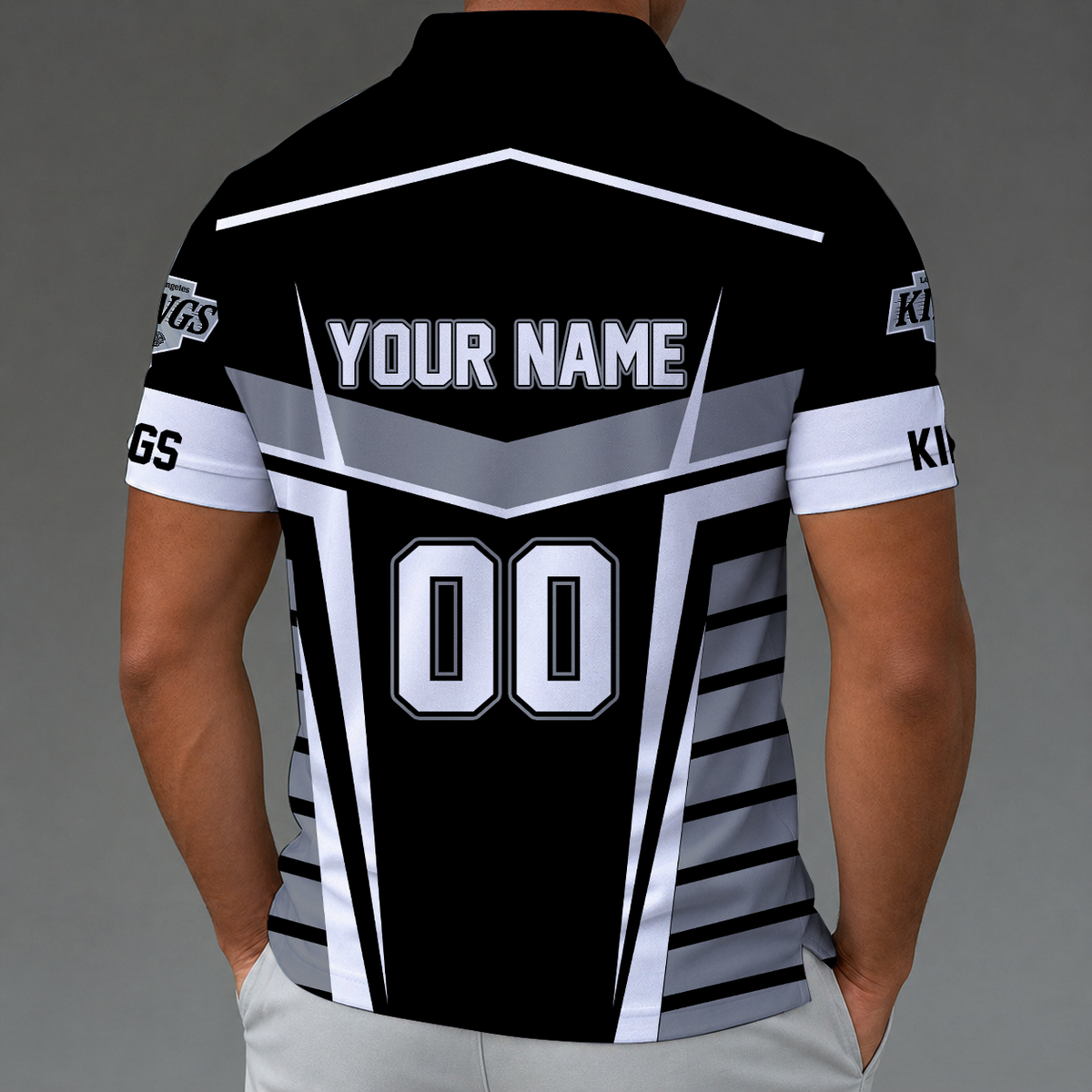 [SUPER SALE] NEW CUSTOMIZED NHL16 LAK LOS ANGELES KINGS POLO SHIRT