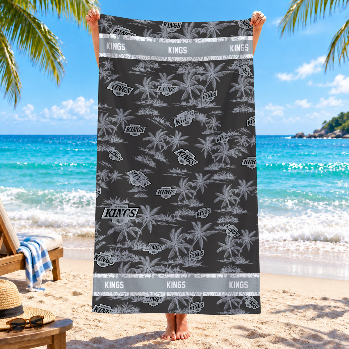 [SUPER SALE] NEW CUSTOMIZED NHL16 LAK LOS ANGELES KINGS BEACH TOWEL