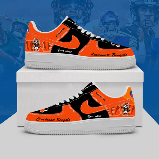 [SPECIAL OFFER] NEW CUSTOMIZED NFL16 CCB CINCINNATI BENGALS AF1 SHOES