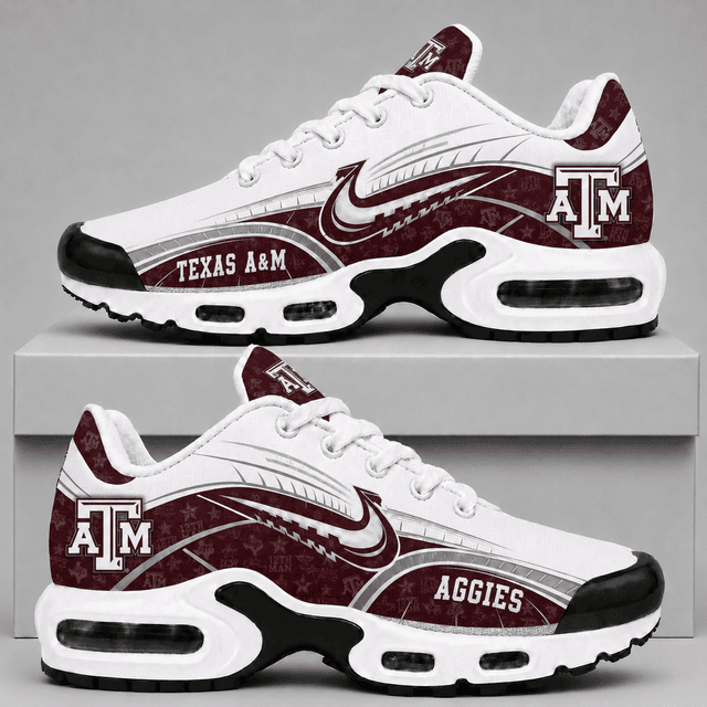 [FAN FAVORITE] NEW CUSTOMIZED NCAA FBS16 TAA TEXAS A&M AGGIES AIR MAX PLUS SNEAKERS