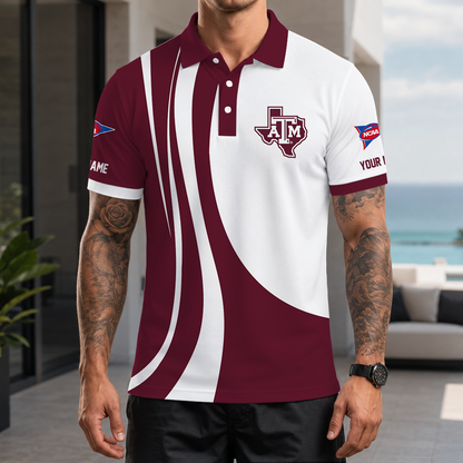 [FAN FAVORITE] NEW CUSTOMIZED NCAA FBS16 TAA TEXAS A&M AGGIES POLO SHIRT