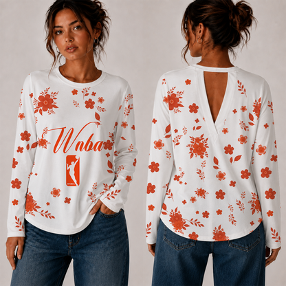 [FAN FAVORITE] NEW CUSTOMIZED WNBA16 WOMEN'S NATIONAL BASKETBALL ASSOCIATION WOMEN'S BACK V-CUT LONG-SLEEVE SHIRT