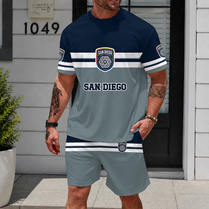 [FAN EXCLUSIVE] NEW CUSTOMIZED MLS16 SDF SAN DIEGO FC UNISEX T-SHIRT & SHORTS SET