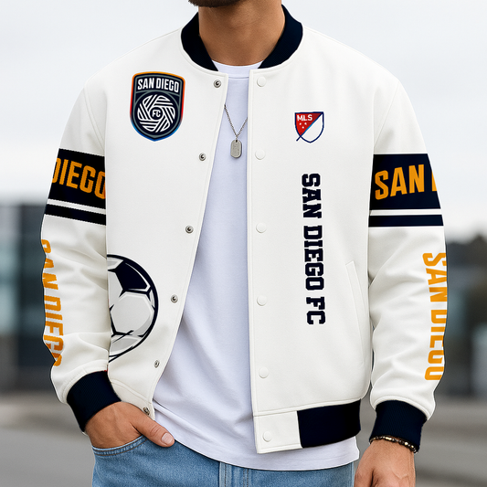 TOP SELLING - NEW CUSTOMIZED MLS16 SDF SDG FC SATIN VARSITY & BASEBALL JACKET
