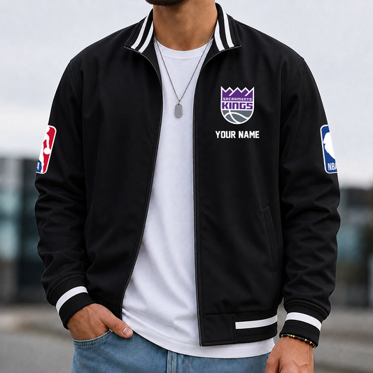 [HOT DEAL] NEW CUSTOMIZED NBA16 SKI SACRAMENTO KINGS MULTICOLOR MEN'S CASUAL JACKET