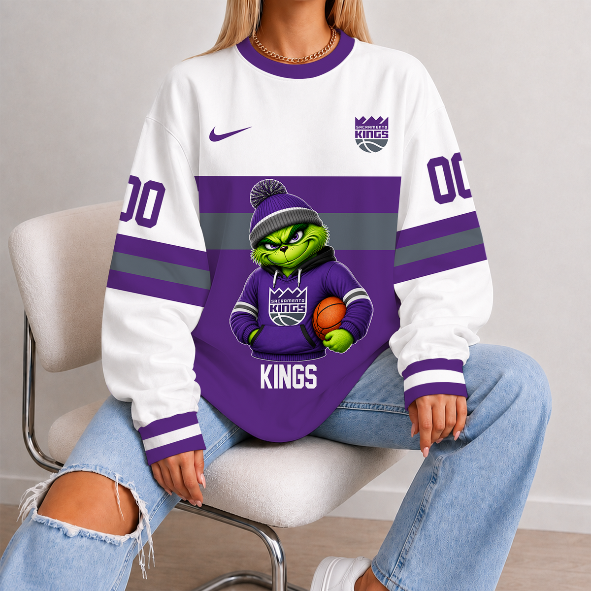 [HOT DEAL] NEW CUSTOMIZED NBA16 SKI SACRAMENTO KINGS UNISEX SWEATSHIRT