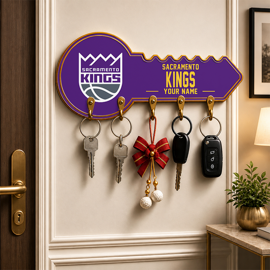 [HOT DEAL] NEW CUSTOMIZED NBA16 SKI SACRAMENTO KINGS WALL KEY HOLDER FOR HOME