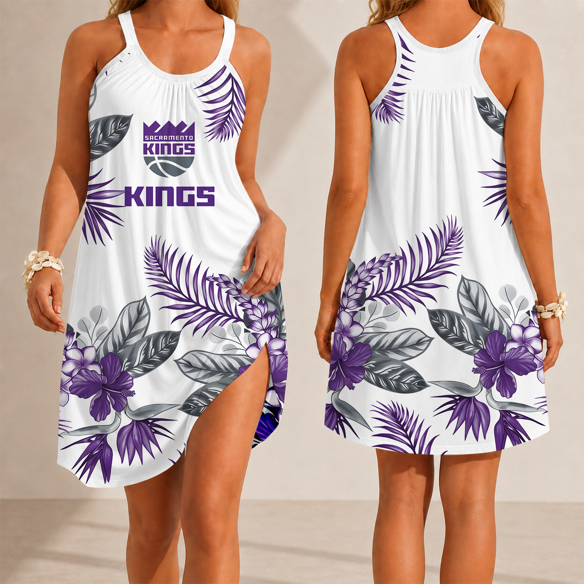 [HOT DEAL] NEW CUSTOMIZED NBA16 SKI SACRAMENTO KINGS CAMISOLE DRESS