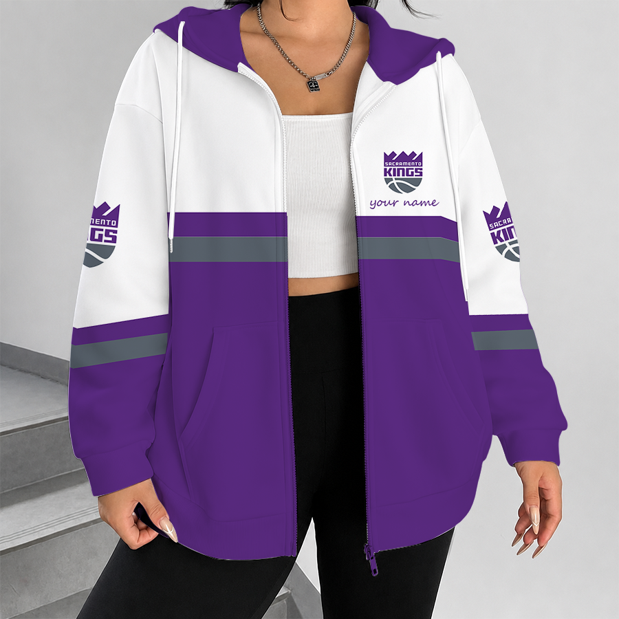 [HOT DEAL] NEW CUSTOMIZED NBA16 SKI SACRAMENTO KINGS ZIP HOODIE