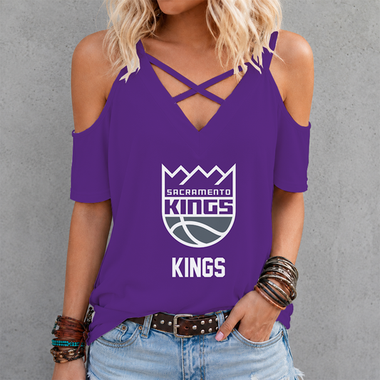 [HOT DEAL] NEW CUSTOMIZED NBA16 SKI SACRAMENTO KINGS CRISS CROSS V-NECK TOP