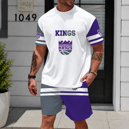 [HOT DEAL] NEW CUSTOMIZED NBA16 SKI SACRAMENTO KINGS UNISEX T-SHIRT & SHORTS SET