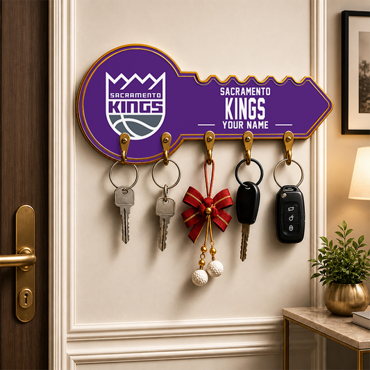 [HOT DEAL] NEW CUSTOMIZED NBA16 SKI SACRAMENTO KINGS WALL KEY HOLDER FOR HOME