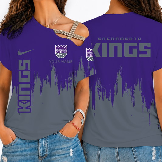 [HOT DEAL] NEW CUSTOMIZED NBA16 SKI SACRAMENTO KINGS SHOULDER SHIRT